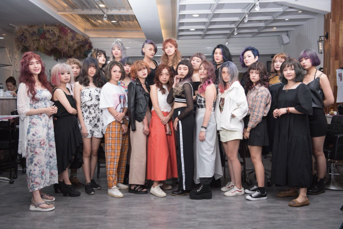 HairCity春夏染髮大賽-模特兒們合照 染髮比賽模特兒-2018春夏染髮